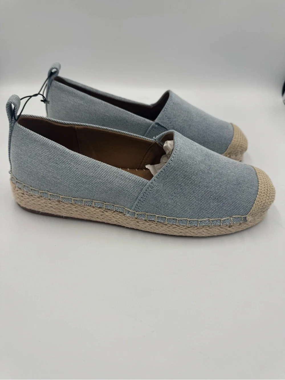 Magellan Outdoors Chambray Espadrille Slip On Flats Women’s Size 9 Blue New